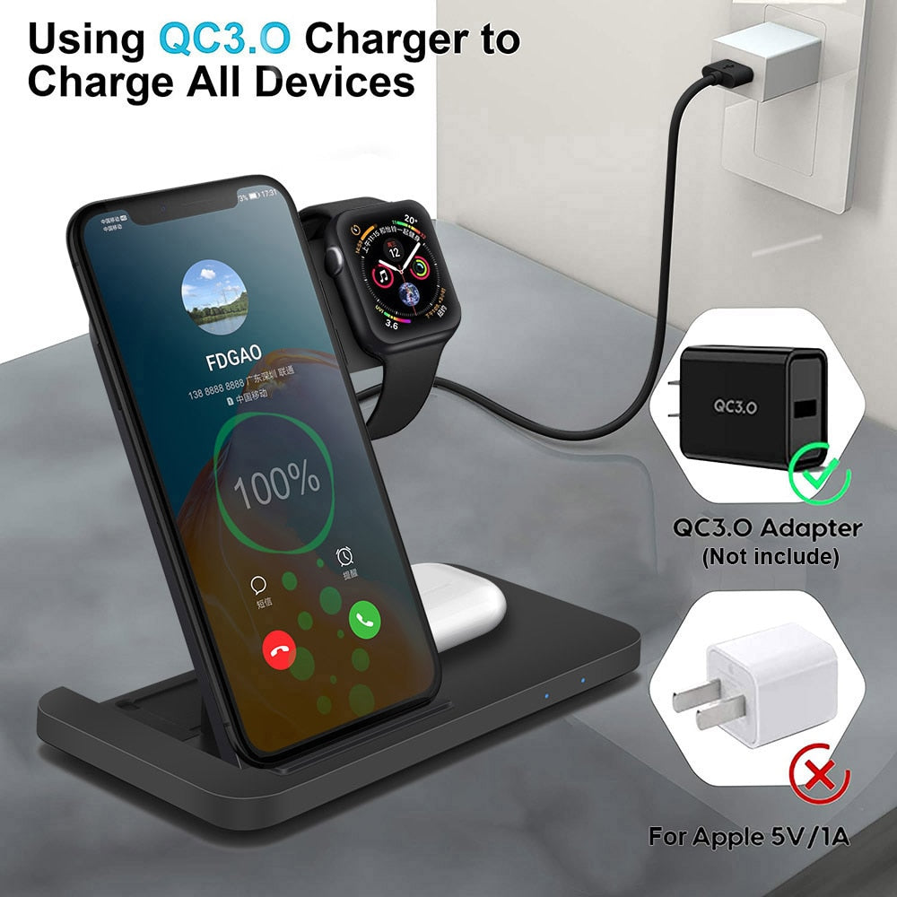 3 in 1 Wireless Charging Station