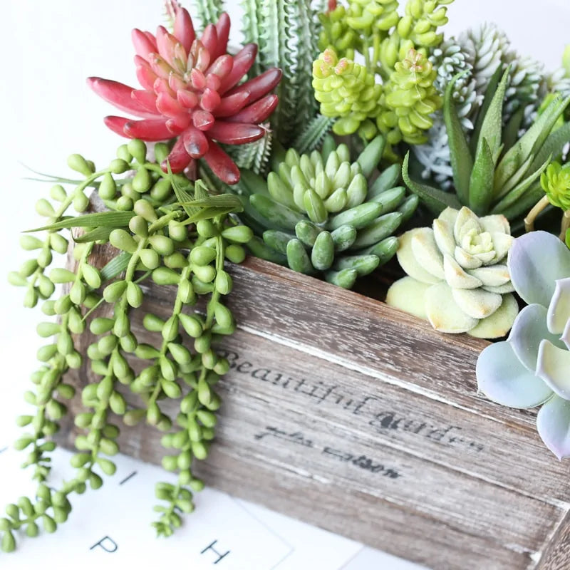 Green Artificial Succulents